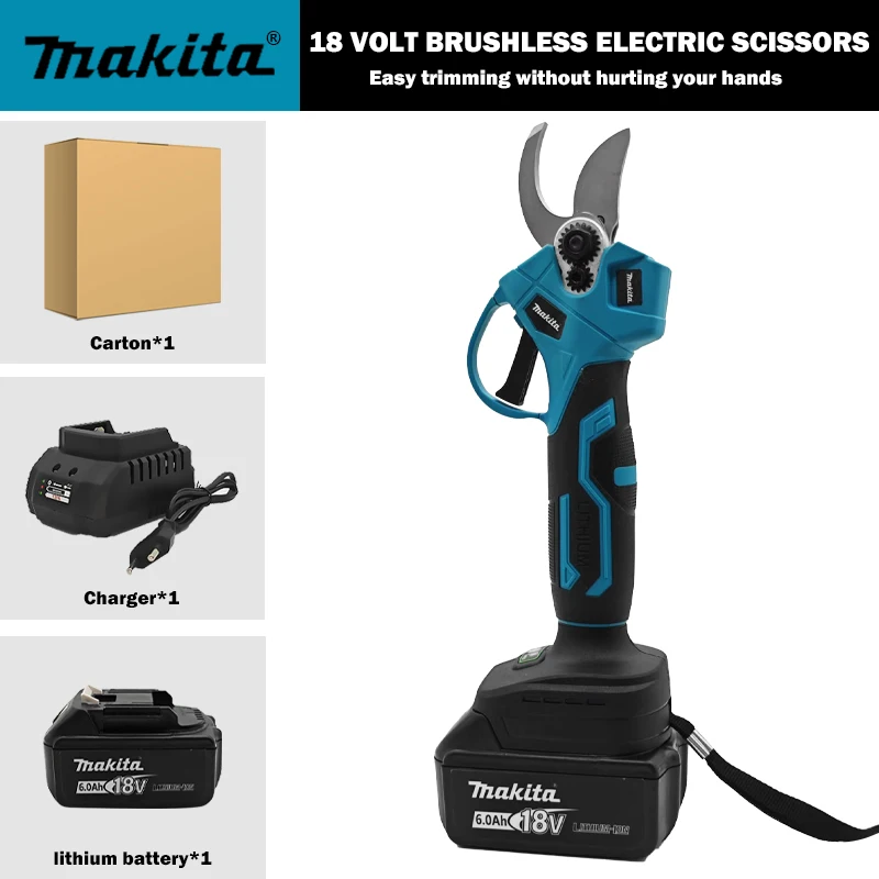 

Makita Electric Pruning Shears Cordless Tree Branch Pruner Garden Scissors Professional Powered for Yard Trimming and Gardening