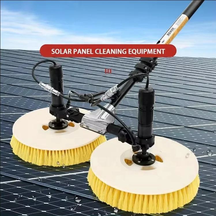 7.5m Round Double Head Rotary Solar Brush | Heavy Duty PV Maintenance Tool For Large Ground Mount Photovoltaic Power Station Pro