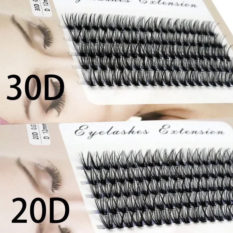 New 20/30/40D Cluster Eyelash 1 box/100 bundle 3D Natural Russian Individual Eyelashes extension Makeup Tool Lashes wholesale