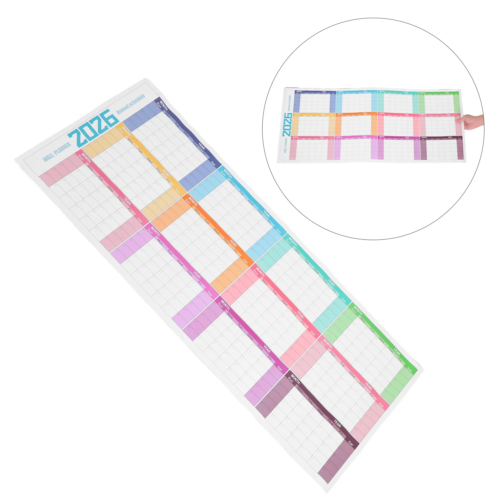 

Reusable Dry Erase Calendar for Wall 100x42cm Large Undated 12-Month Laminated Whiteboard Yearly Office Classroom Planner