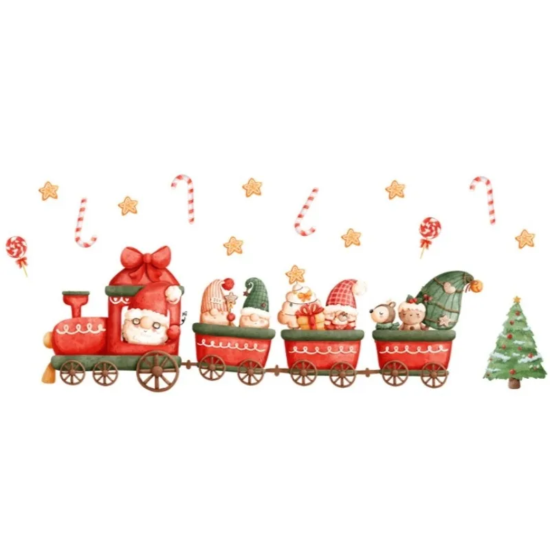 2026 Christmas Train Holiday Window Decoration Wall Sticker for Living Room Decoration Wall Decal 20x30CM