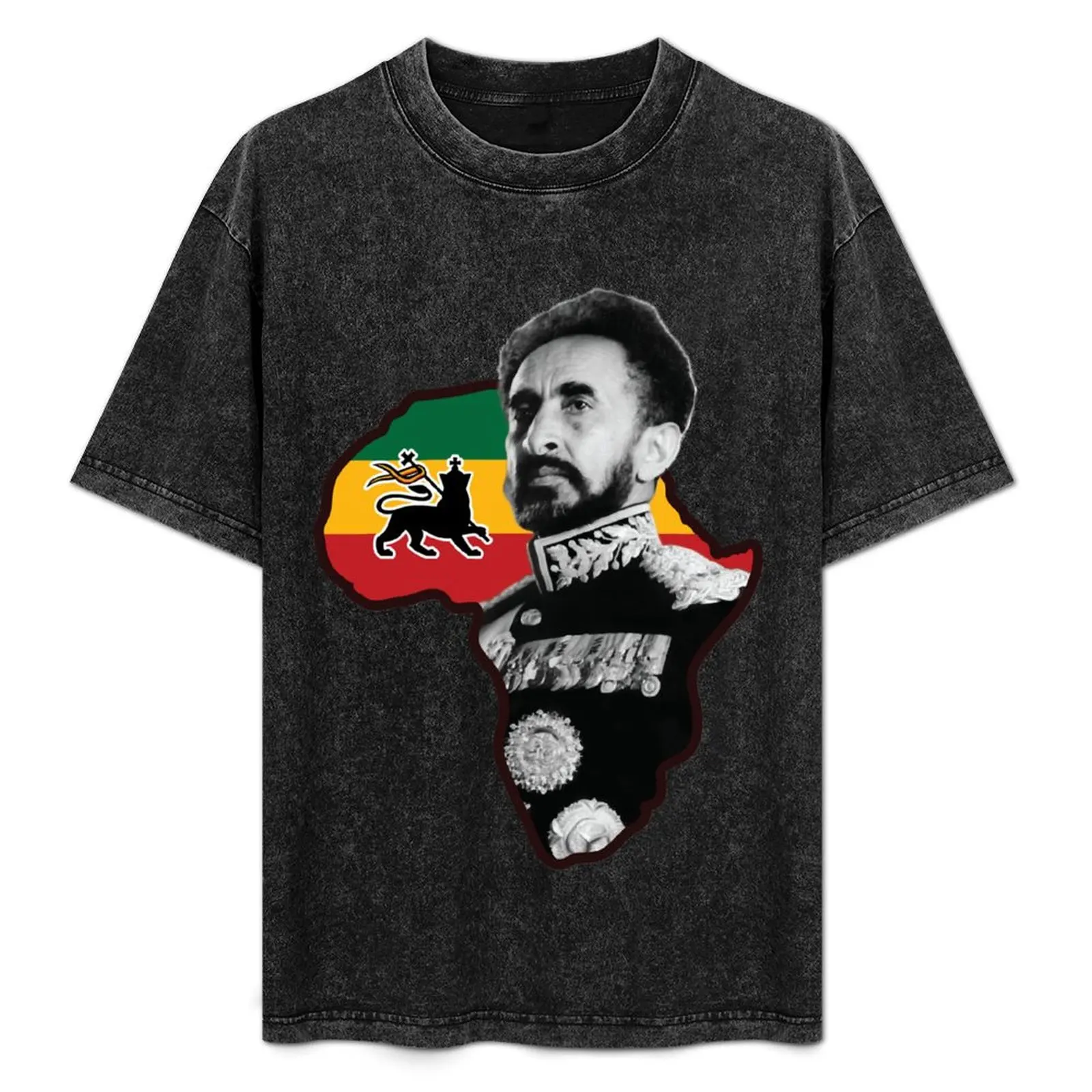 

Haile Selassie I King Of Kings With The African Map T-Shirt kawaii clothes blacks shirts graphic tee men