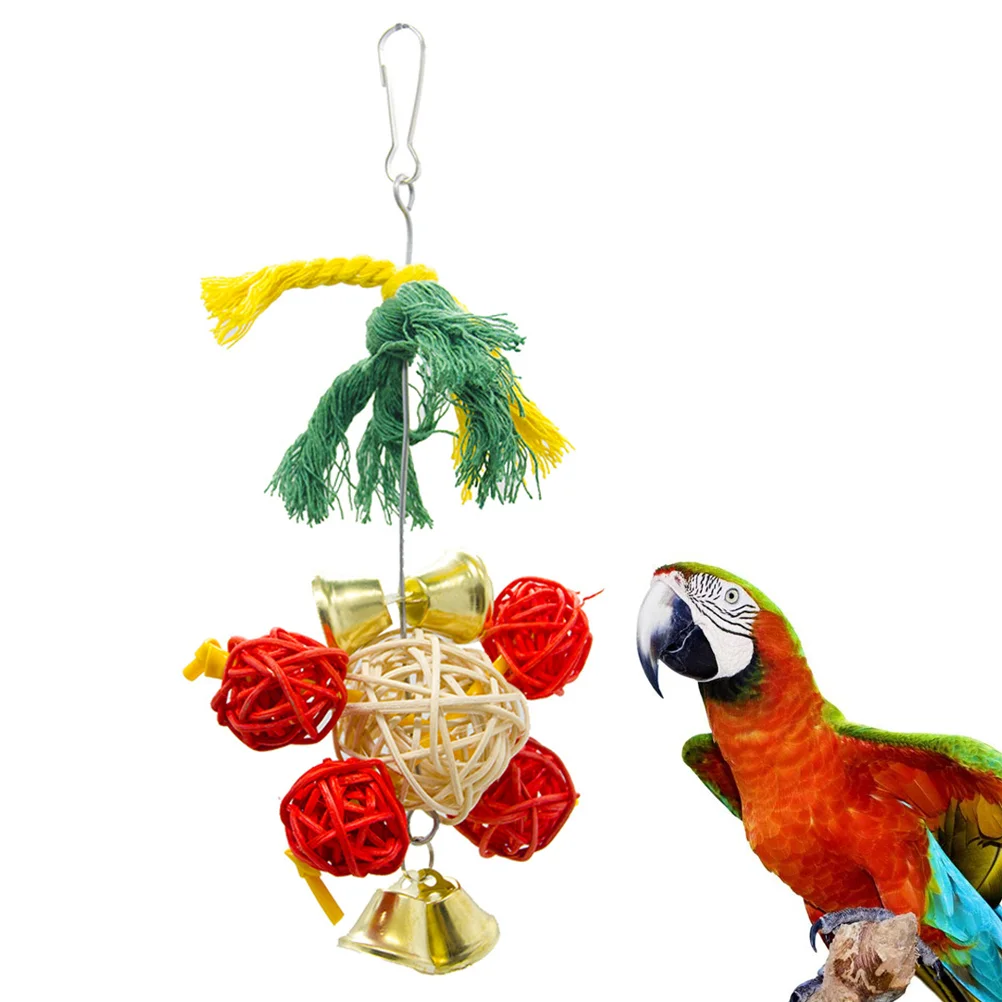 

Chewing Toy Parrot Bite Rope Toys Accessory Bird Bamboo Parakeet
