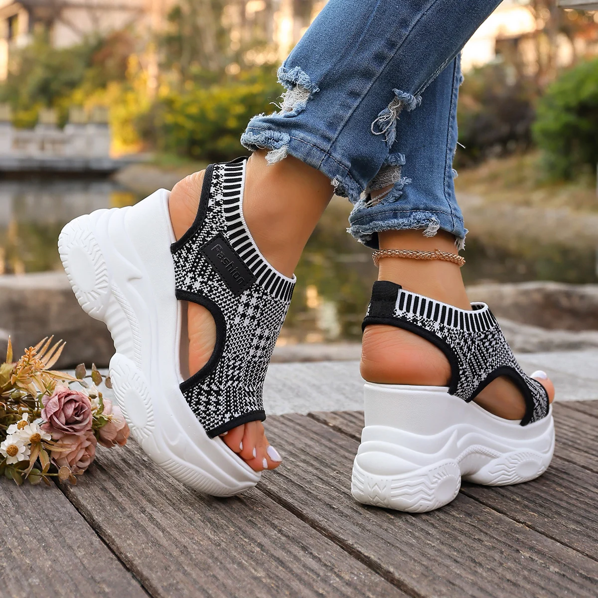 black and white