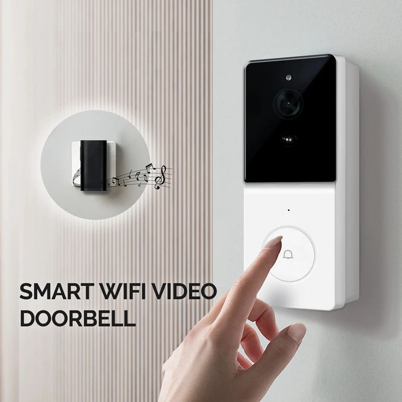 Tuya kamera bel pintu Video Wifi cerdas, dengan interkom Audio 2 arah, penglihatan malam & produk pintu nirkabel, keamanan rumah, mudah digunakan