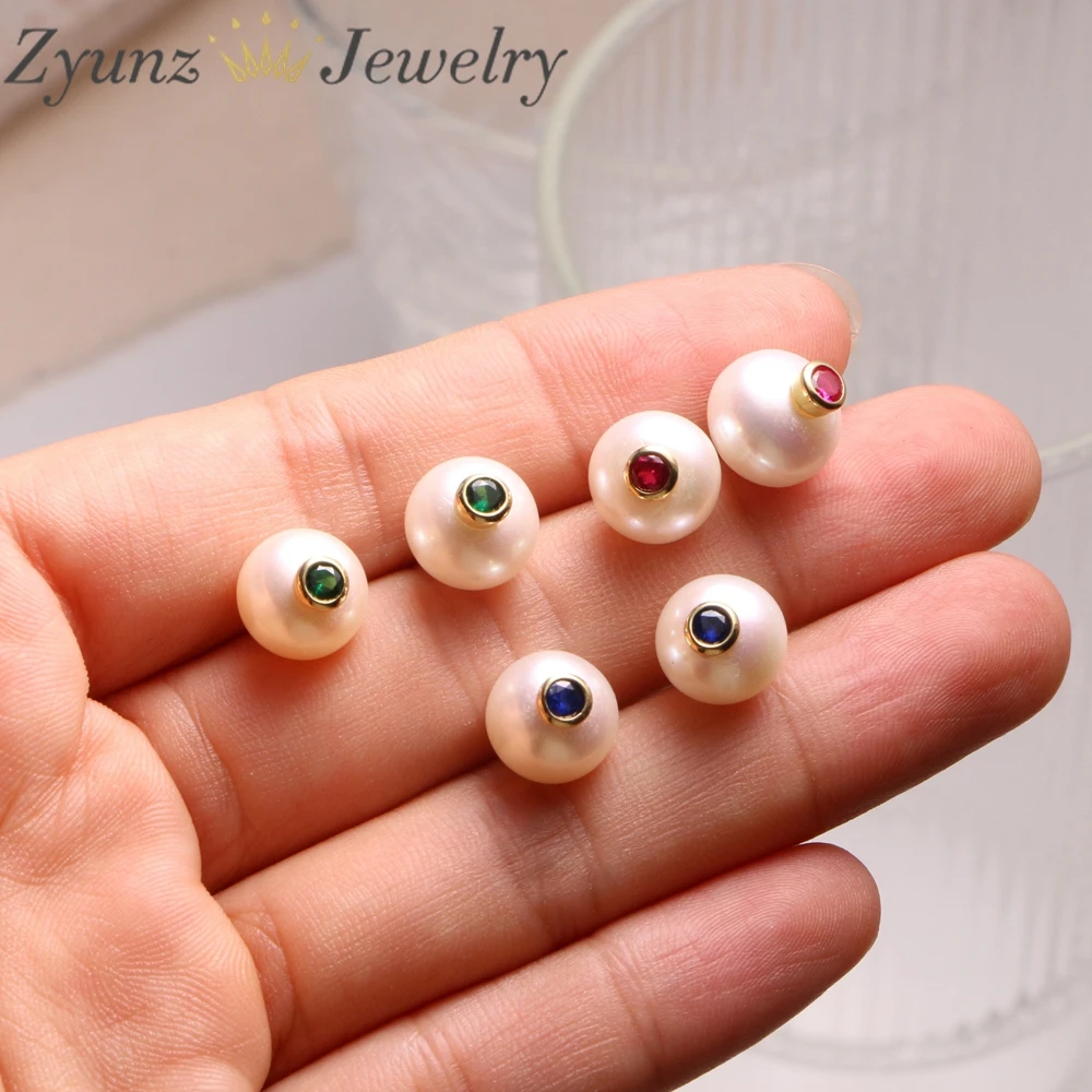 

5 Pairs, Freshwater Pearl Cartilage Ear Piercing Stud Earrings For Women10mm Zircon Piercing Earring Body Jewelry