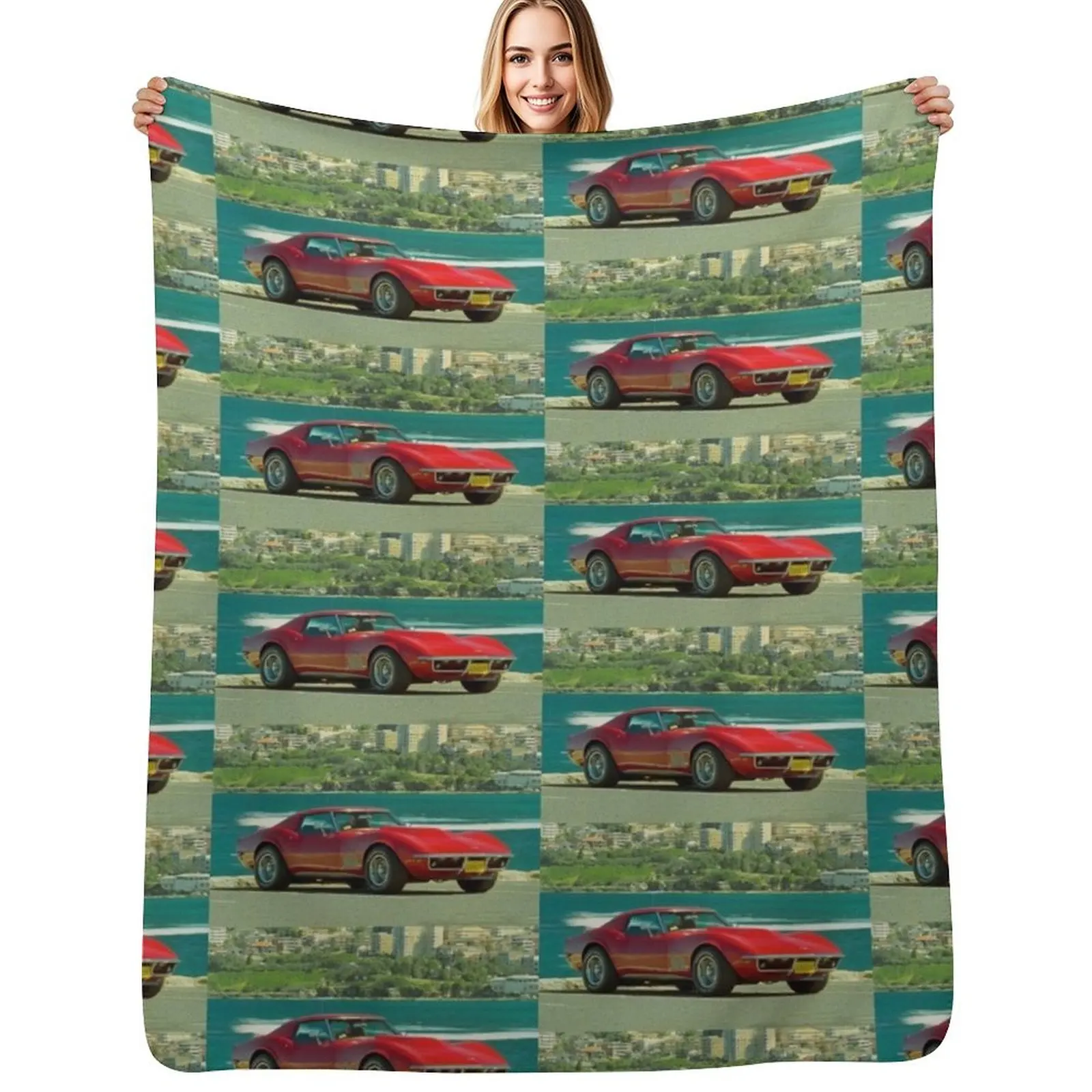 

Corvette by the Ocean Throw Blanket Comforter Furry christmas decoration Camping Blankets
