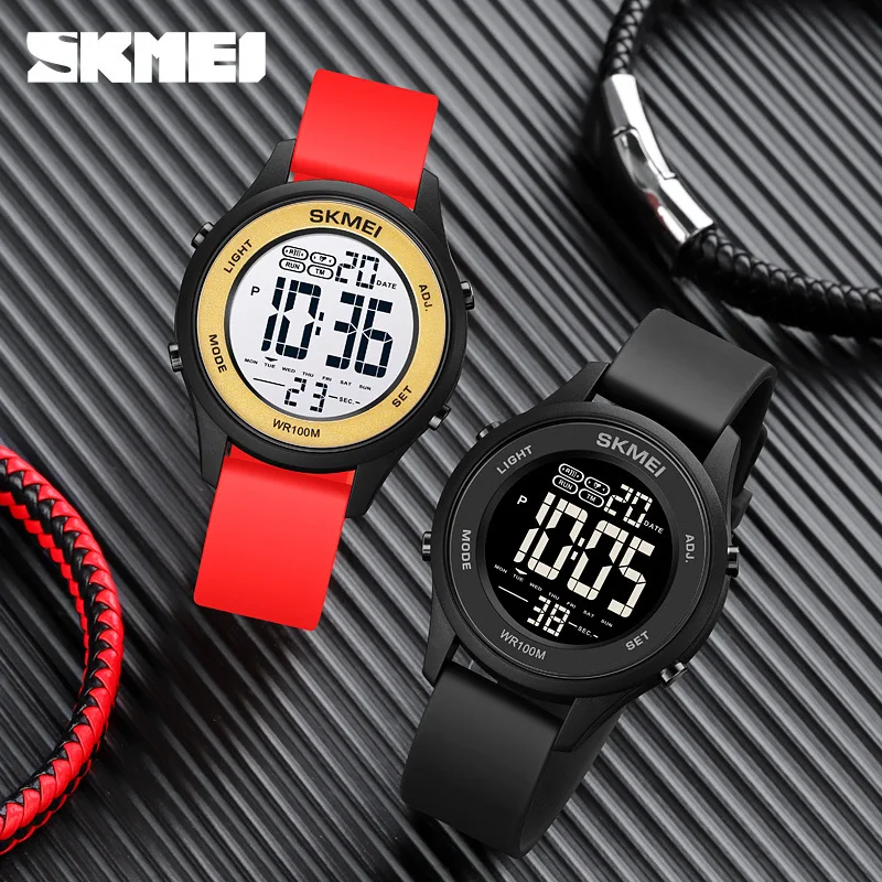 Skmei Student Sports Electronic Watch Couple Thin Silicone Luminous Simplicity Watch for Men