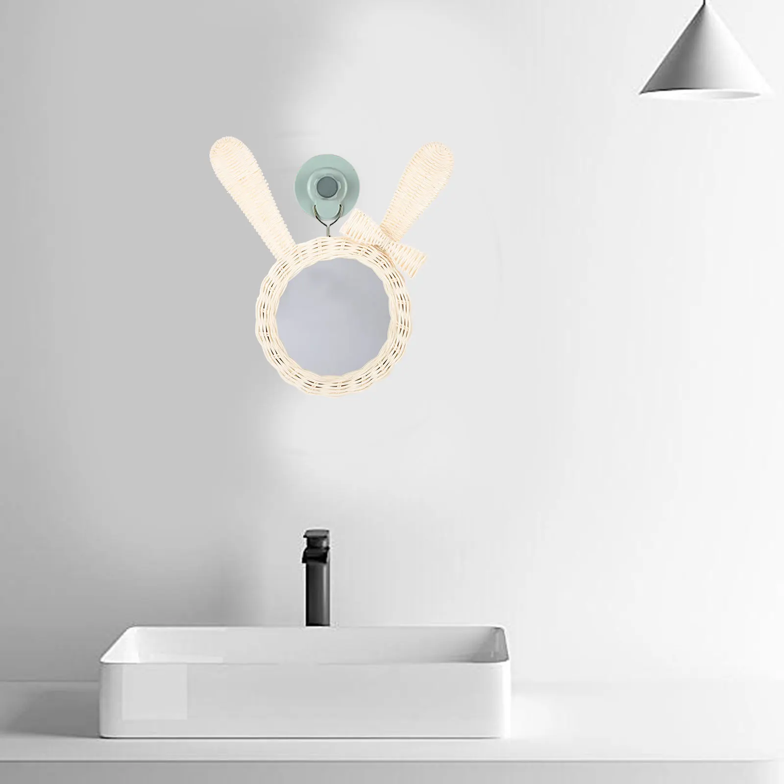 

Rattan Hanging Wall Mirror Woven Decorative Vanity Mirror Bathroom Living Room Bedroom Office Rattan Mirrors for Wall