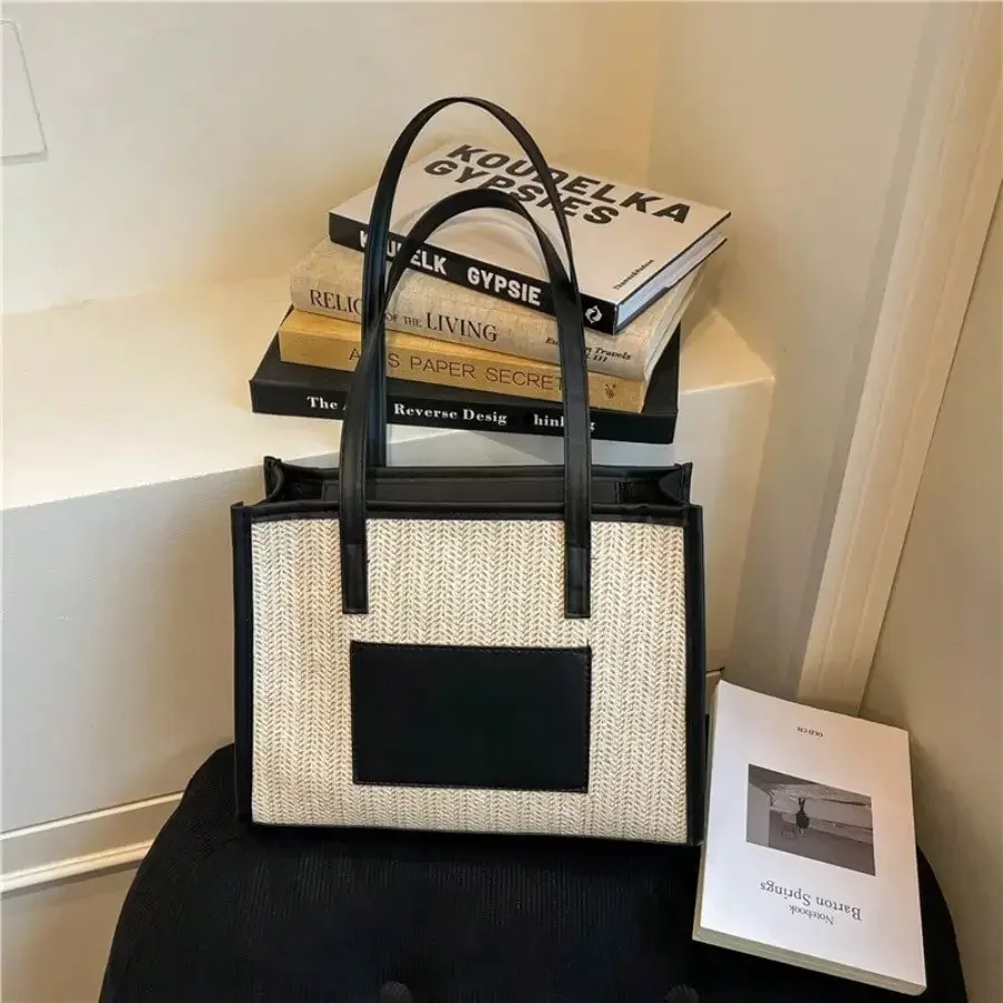 

Summer Casual Shoulder Tote Bag, Retro Version, Considerable Capacity, Suitable For Seaside Vacation Travel And Summer Social Occasions