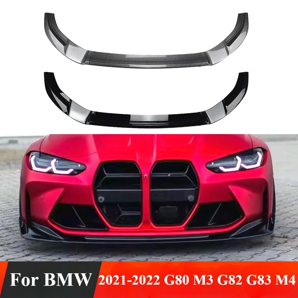 

Front Bumper Lip Splitter Spolier Gloss Black 3pcs BodyKit Diffuser Lip For 2021-2022 BMW G80 M3 G82 G83 M4