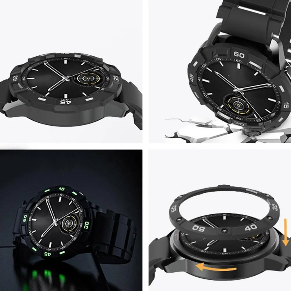 Custodia protettiva per lunetta per orologio per Xiaomi Watch S3 lunetta anticollisione con noctilucente per accessori protettivi per smartwatch