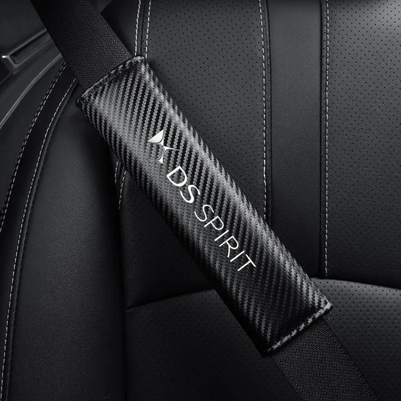 

2 Pcs Carbon Fiber Leather Car Seat Belt Cover Protect Shoulders for DS SPIRIT DS3 DS4 DS4S DS5 DS 5LS DS6 DS7 Auto Accessoires