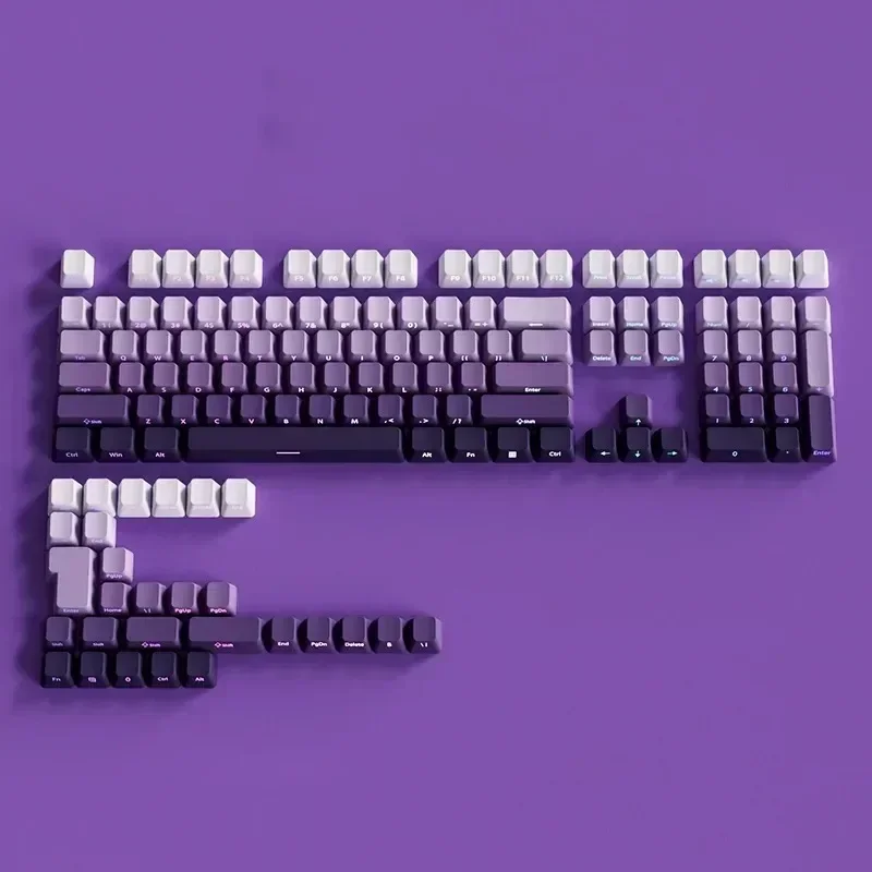 

Gradient 134 Key OEM Profile PBT Double Shot Keycaps Side Printed Shine Through Keycaps for MX Switch Mechanical Gaming Keyboard