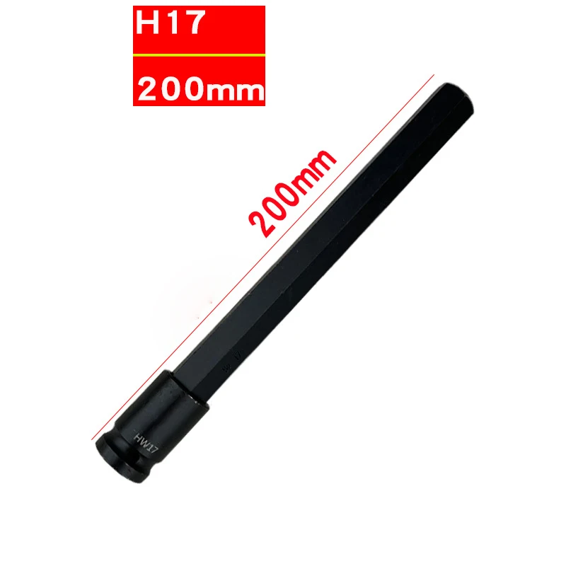 1pcs 200mm Length S2 alloy steel 1/2 Inch Drive Sockets H4-H19 Hex Screwdriver bit Hand Tools impact Socket Joint Hexagonal bits