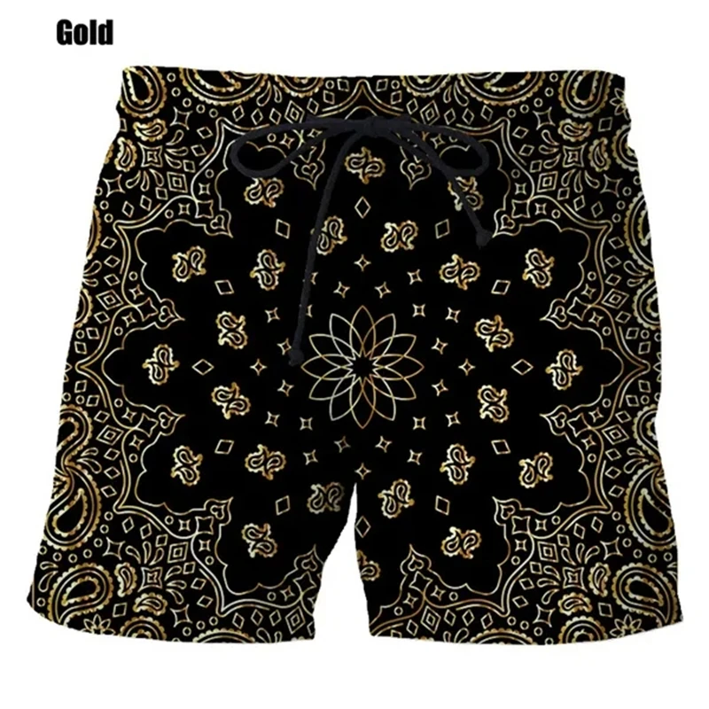 New Bandana Pattern Men Women 3D Printing Harajuku Style Beach Short Pants Causal Fashion Water Sport Gym Pant Surf Board Shorts