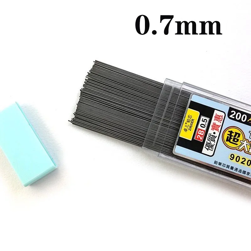 200/Pcs 0.5/0.7mm Mechanical Pencil Leads 2B Rod Automatic Core Refill Office School Art Sketch Drawing Supplies