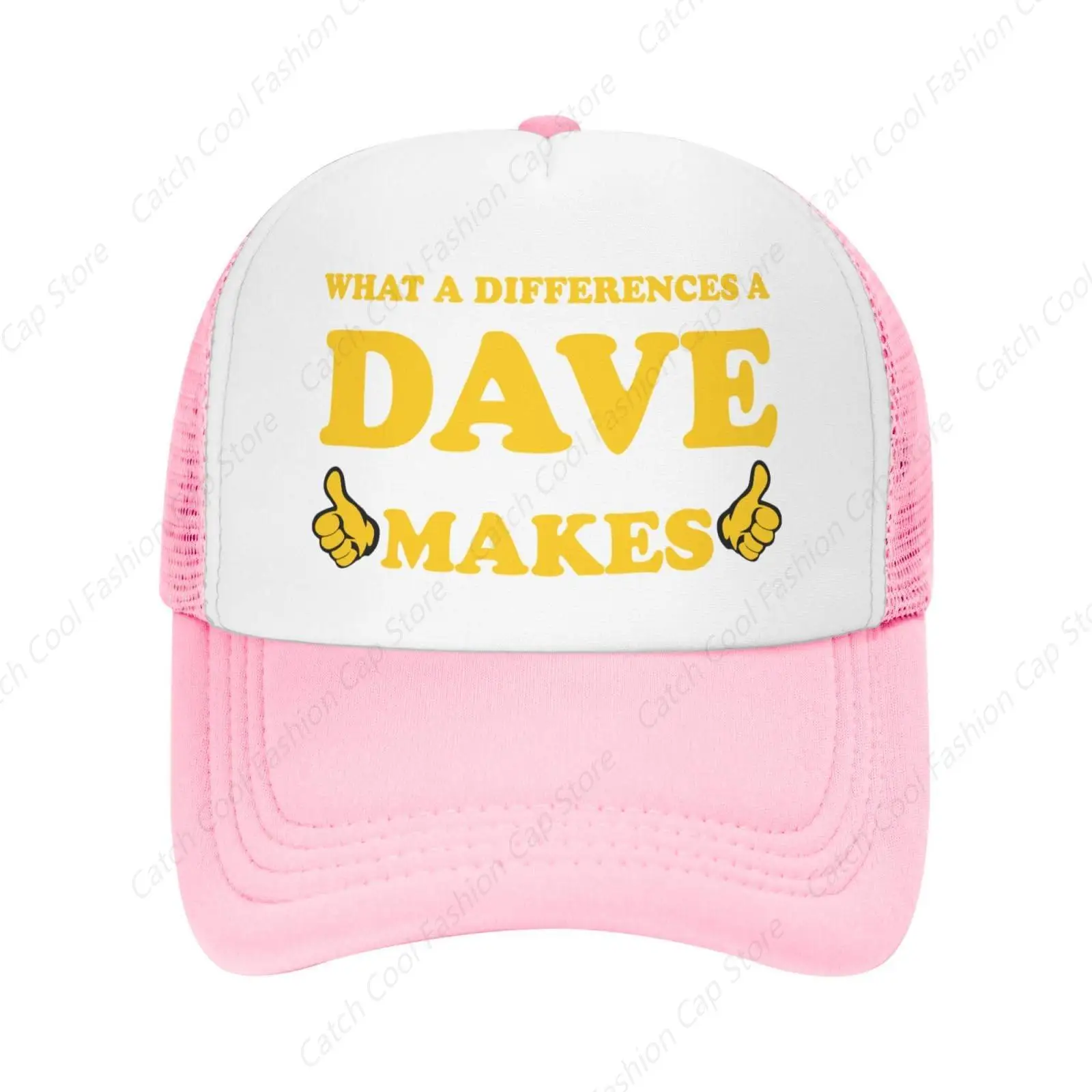 

What A Differences A Dave Makes Baseball Cap Vintage for Men Women Trucker Golf Dad Mesh Hat Sports Fishing Daily Unisex