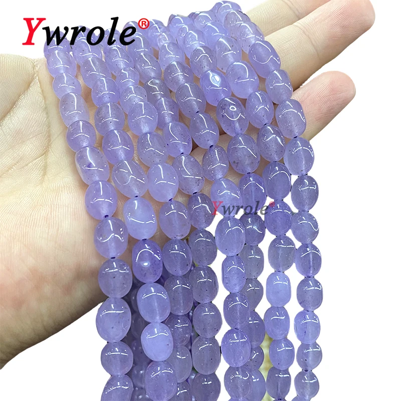 8x10MM Natural Stone Lavender Chalcedony Loose Irregular Spacer Beads for Jewelry Making Diy Bracelets Charms Accessories