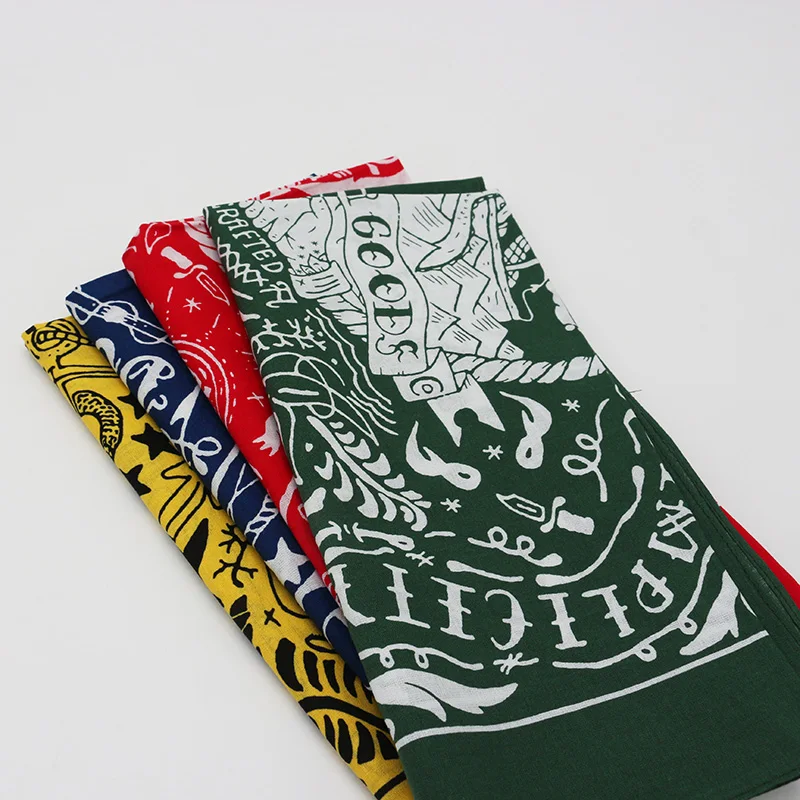 Sea Anchor Print Red Navy Yellow Green Bandannas Cotton Men Pocket Square Black Ladies Headband Head scarf Neckerchief