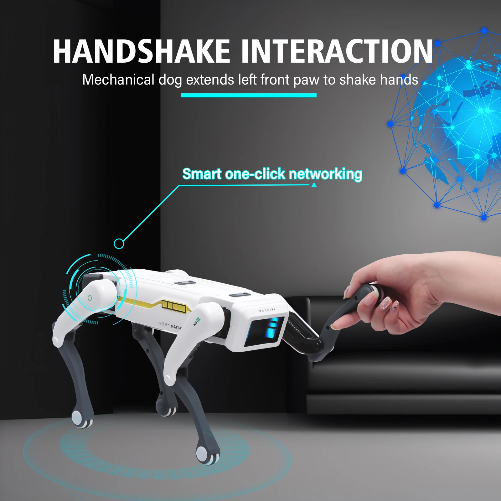 Image 6: Robot chien intelligent IA télécommandé avec dialogue vocal, application mobile, programmation, chant et danse – Jouet pour enfants