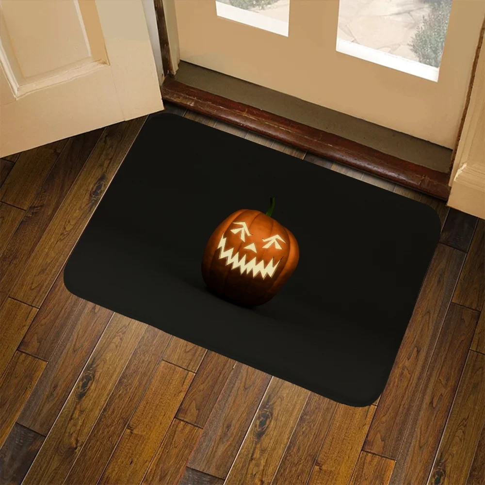 

Pumpkin Lantern Doormat Doormat for Entrance Door Absorbent Bathroom Rug Motorcycle Carpet Bath Mat Carpet Living Room Doormats