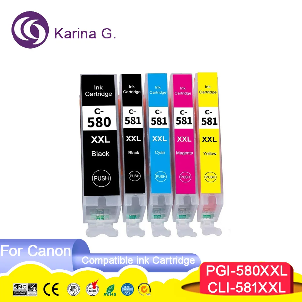 For Canon 580 581 PGI-580 CLI-581 PGI580 580XL ink cartridge For canon PIXMA TR7550 TR8550 TR 7550 TS6150 TS6151 TS 6150 printer