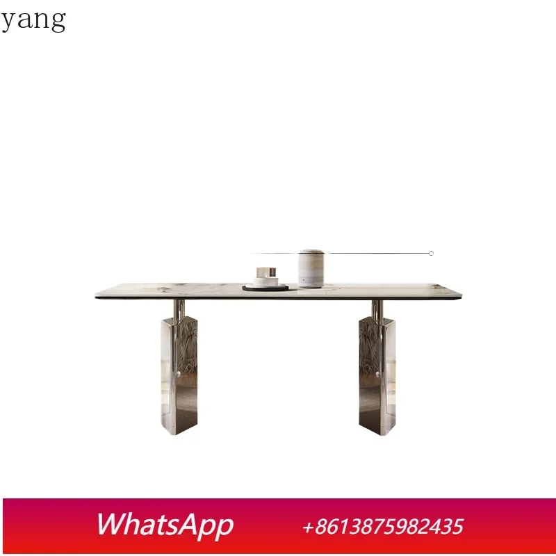 

LMM Snow Mountain Orchid Luxury Stone Dining Table Household Rectangle Light Luxury Advanced Dining Table