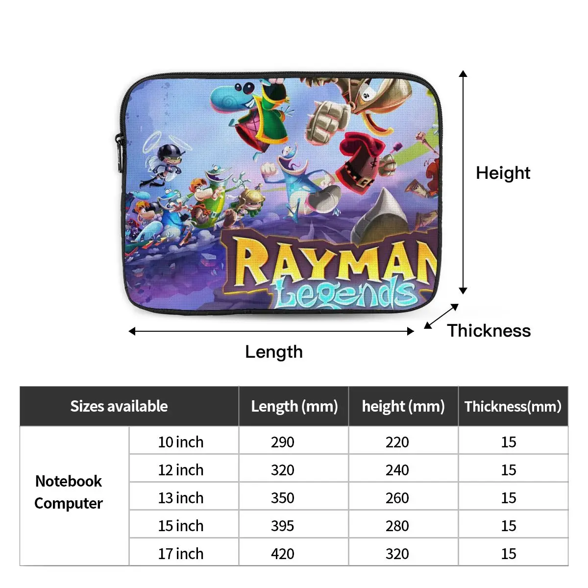 Cartoon Games Rayman Legends Notebook Laptop Bag Case Pouch For Macbook Air Pro Tablet Shockproof Case Bag