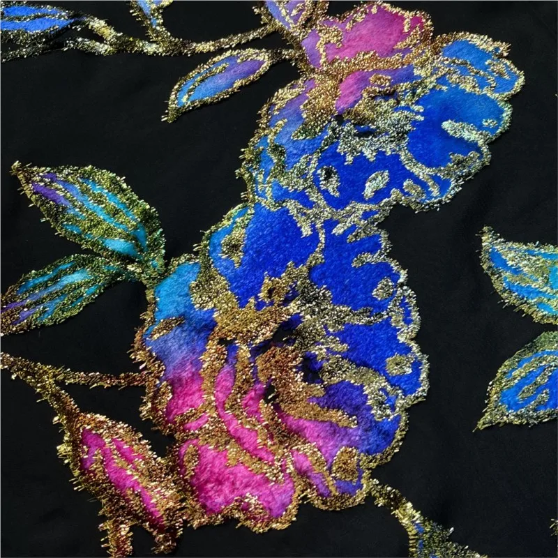 직조 벨벳 브로케이드 자카드 핸드페인팅 프린트 원단 고급 드레스 및 치파오