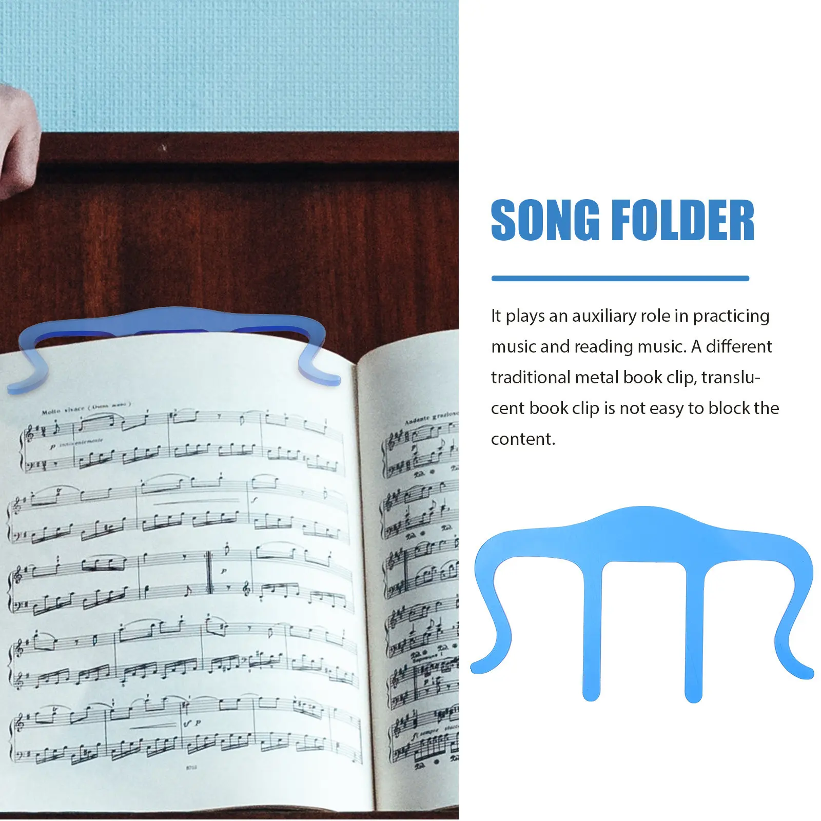 Acrylic M-Type Sheet Music Holder for Piano Violin Students – High Clamping Force Compact Easy to Use