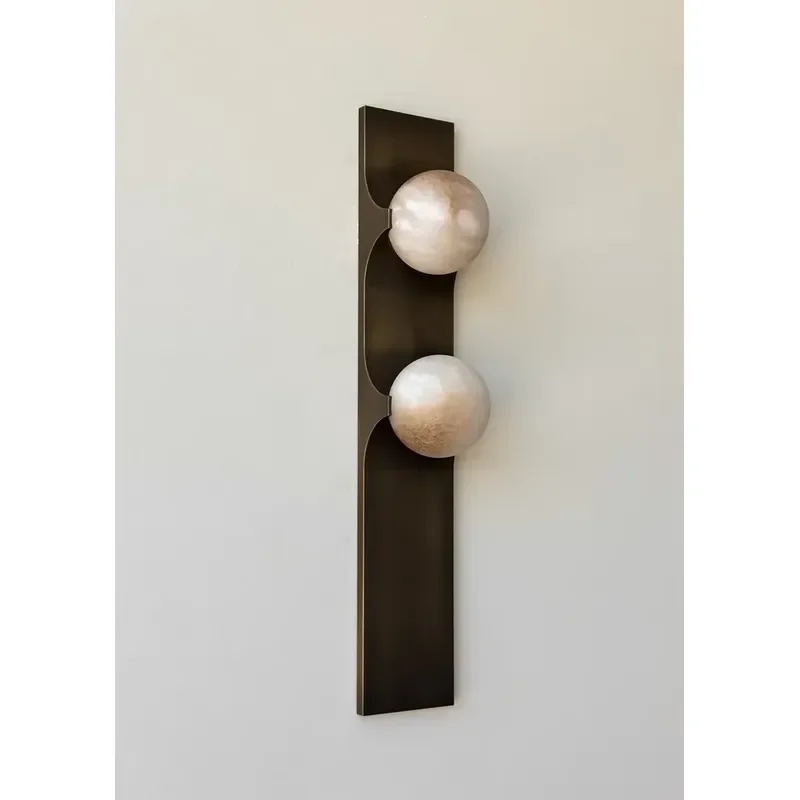 Nordic Style Art Decorative Indoor Bedroom Living Room Background Wall Light Home Hotel Alabaster Ball Led Wall Sconce