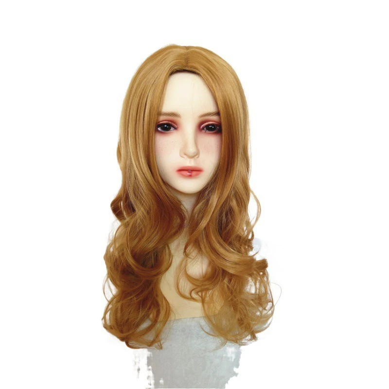 Peruka do modelowania postaci M3GAN Thriller M3GAN Protagonistka Złotobrązowe Długie Kręcone Włosy Katie Role Czarne Długie Proste Włosy