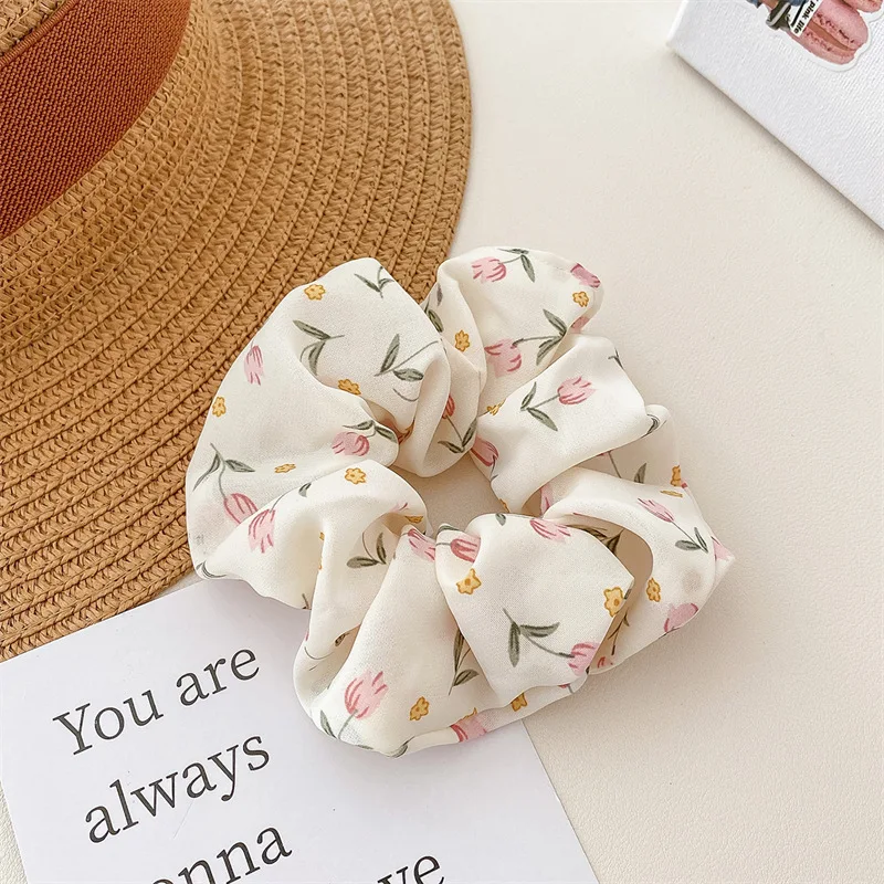 Frischer Stil, florale Plissee-Haarbänder, hohe Elastizität, modische Haargummis, geeignet für Pferdeschwanz, vielseitige Haar-Accessoires – Detail 5