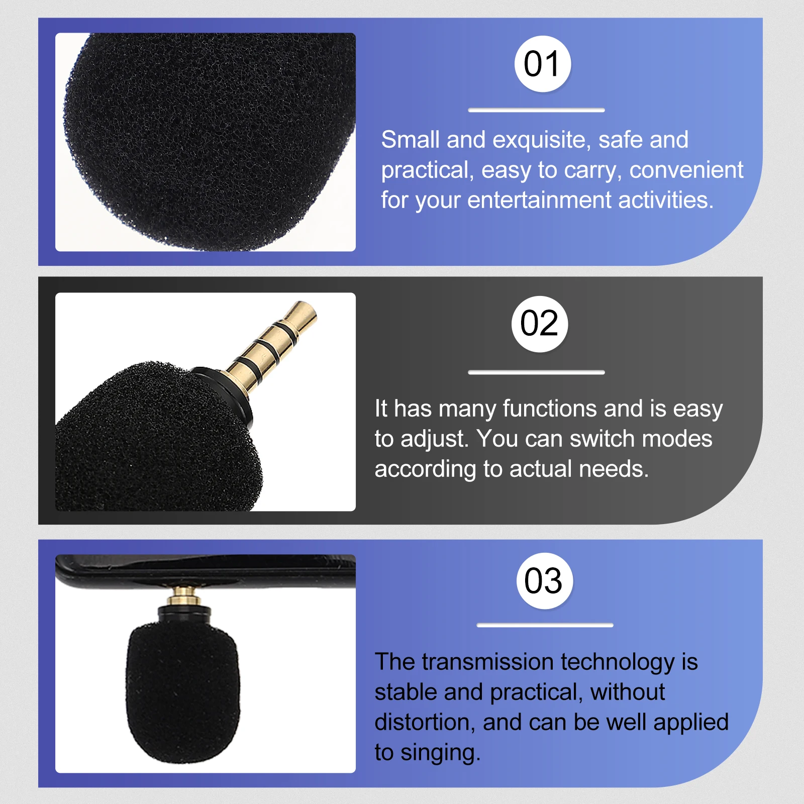

Mini Wireless Noise Cancelling Microphone Gilded Professional Recording Portable for Laptop Phone Computer Singing Mic