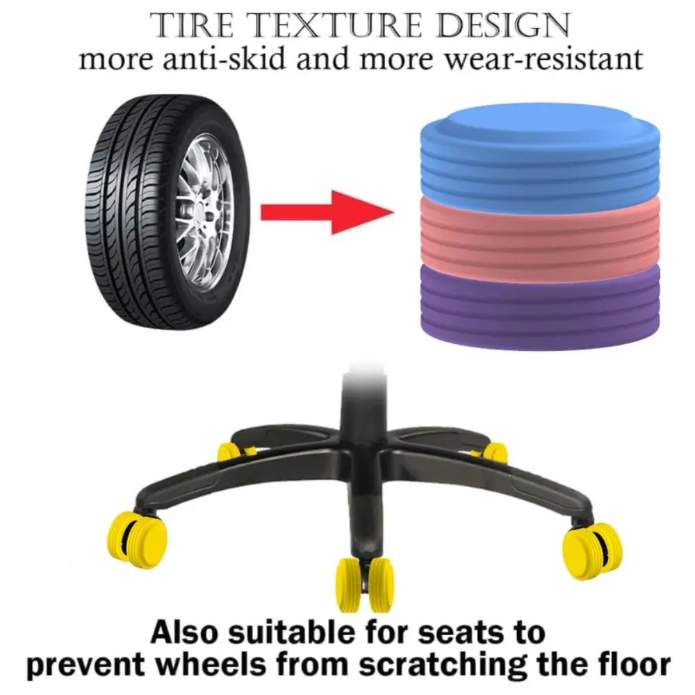 Juste de Protection de Roues en Silicone Anti-ALD, Absorption des Chocs, Valises, Anneaux de Protection, Bruit SAP, 8 Pièces/Ensemble