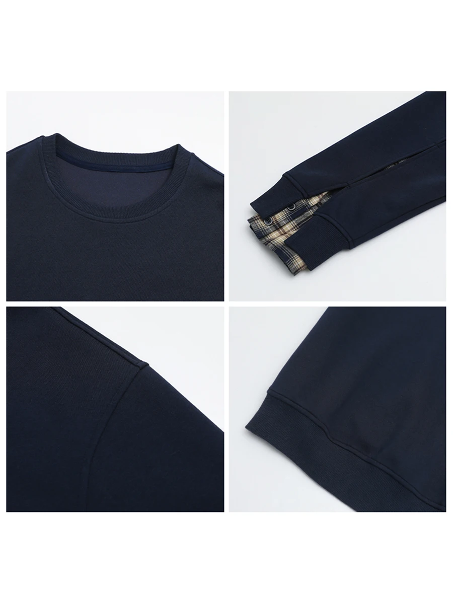 CHIC VEN Women Sweatshirts Loose Casual New O Neck Patchwork Plaid Pullover Long Sleeved Female Tops Spring Autumn 2025 Coat