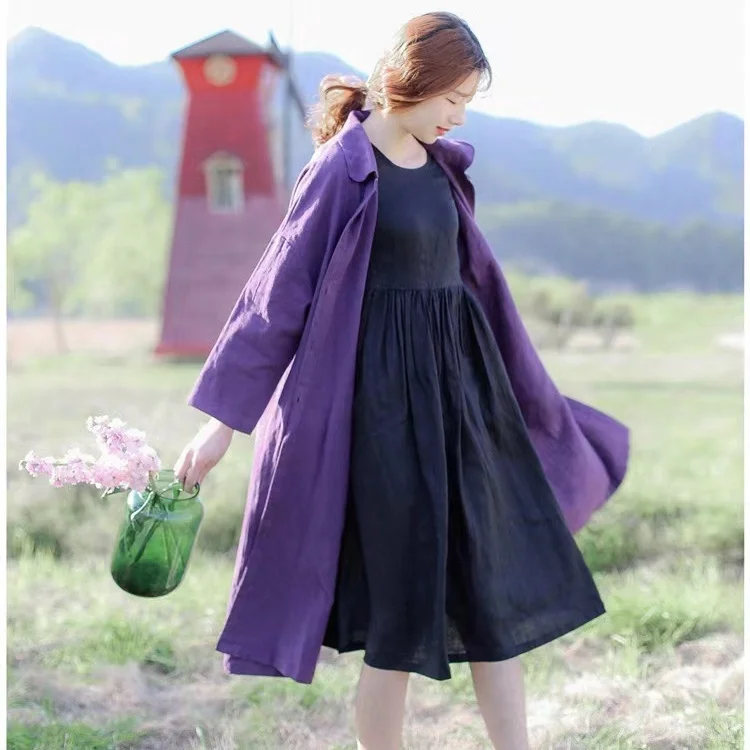 

Женские пальто на зиму, готический плащ миди с разрезом X-Long Ins Y2K, облегающий рабочий топ, фиолетовый, тонкий, отложной, собранный