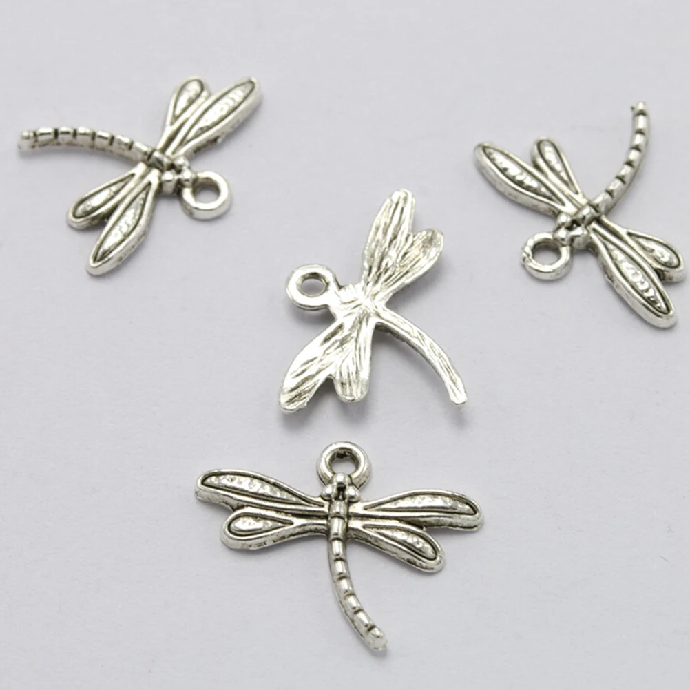 

100pcs Alloy Dragonfly Charms Durable Pendant Necklace Diy Jewelry Making Accessory For Bracelet Keychain Anklet Scrapbooking