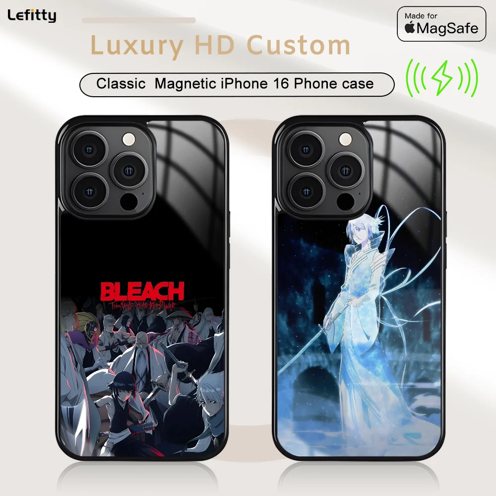 

Luxury Ble A-Aches Phone Case For iPhone 16 15 14 13 12 11 Pro Max Plus Mini Magnetic Magsafe Wireless Charging Cover