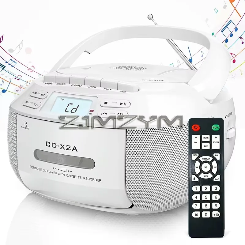 USB/MP3およびラジオ付きCDカセットプレーヤーレコーダー、リモコン