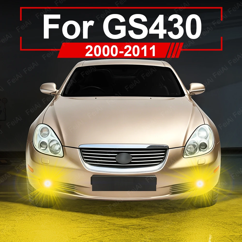 Car LED Fog Light Bulb For Lexus GS430 GS 430 2000-2007 2008 2009 2010 2011 Accessories Dual Color Super Bright Front Fog Lights