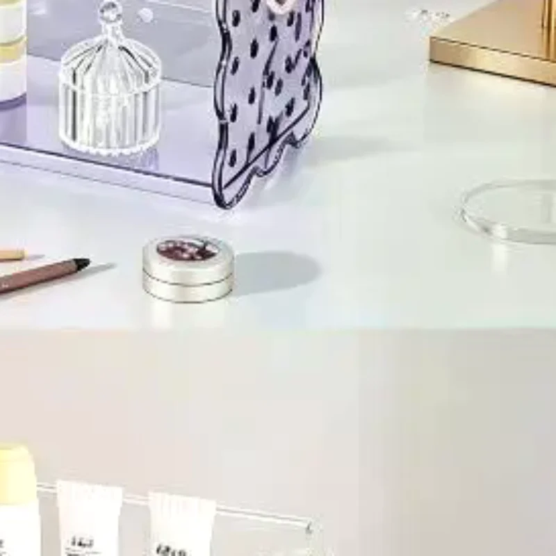 Clear Acrylic 2 Tier Desk Organizer Big Capacity Wave Edge For Home Office Student Stationery Storage