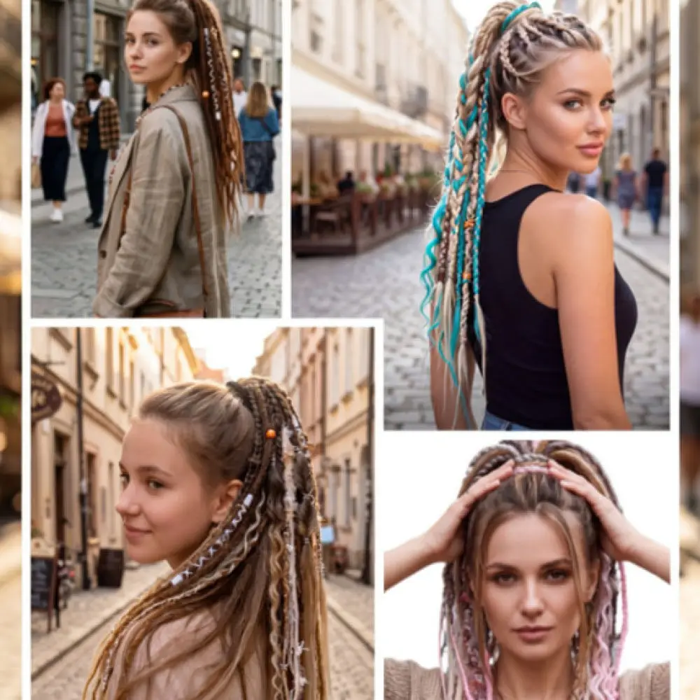 Woven Braided Ponytail Extension For Qiaoman Bohemian Style Synthetic Fiber Hairpiece For Women Cosplay Beauty