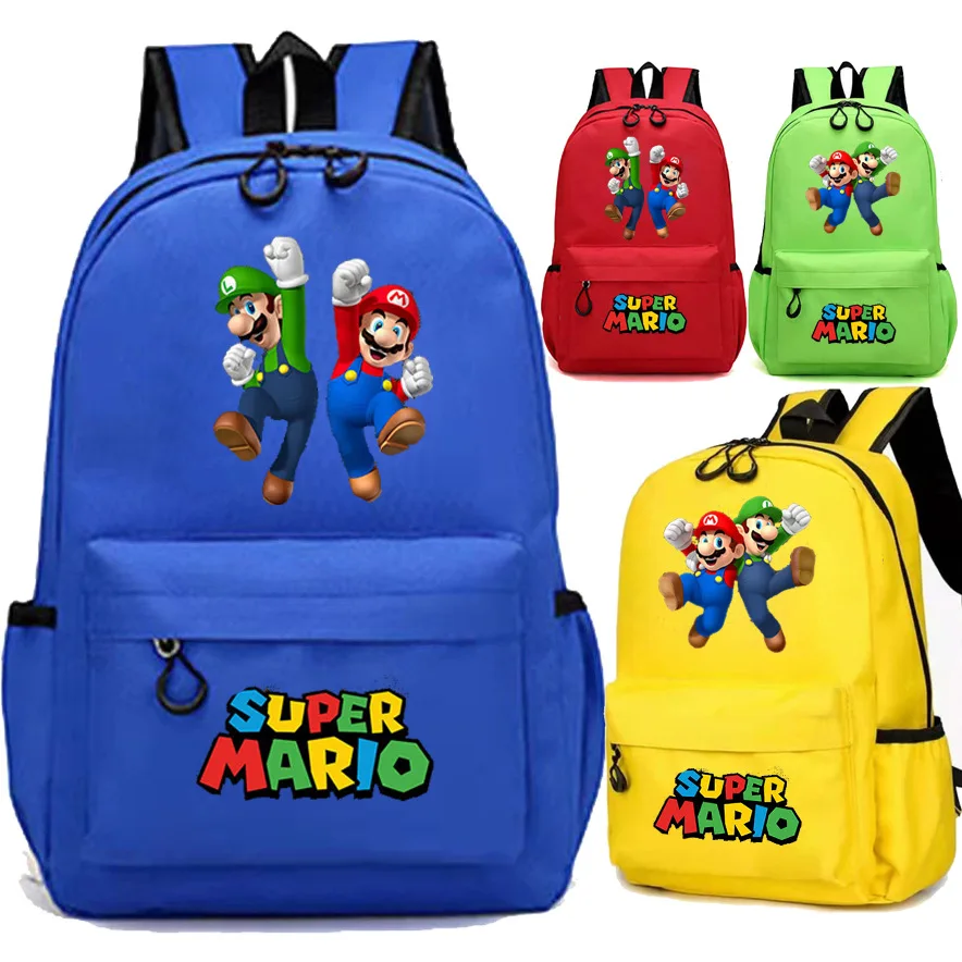 New Game Super Mario Game Backpack Primary and Secondary School Students School Bag Children Cartoon Large Capacity Backpack