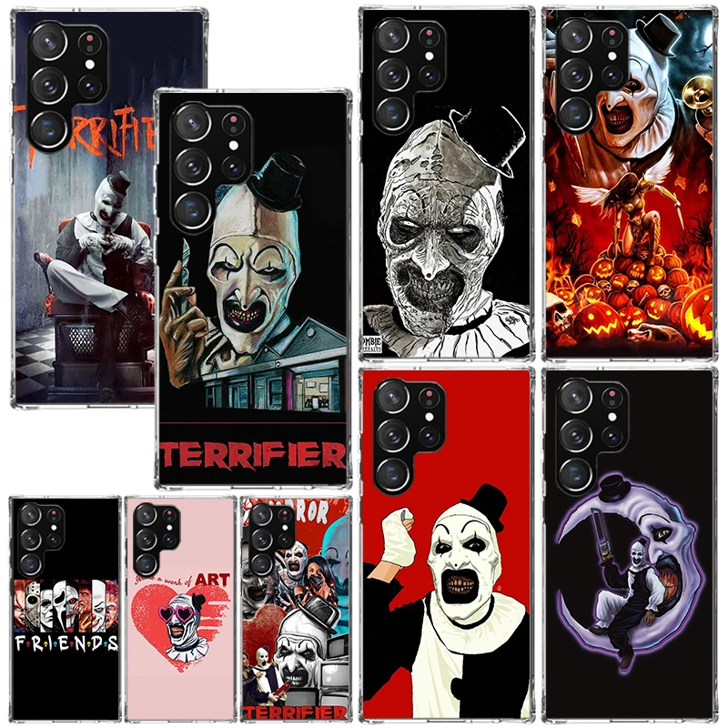 Horror Movie Terrifier Phone Case For Samsung Galaxy Note 20 Ultra 10 Plus 9 8 M11 M12 M21 M30S M32 M51 M52 J4 J6 + J8 Art Funda