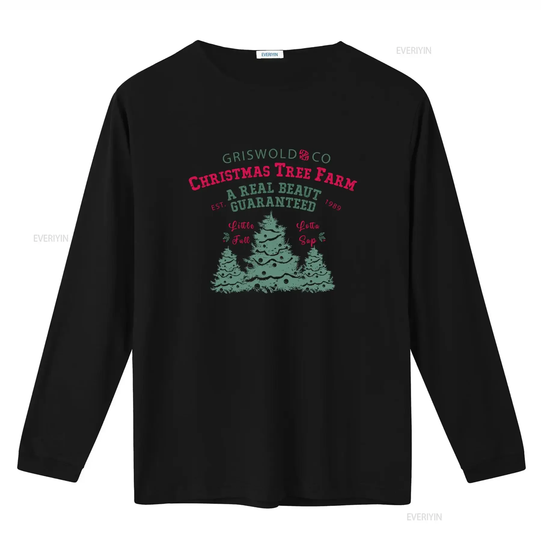Griswold Co Christmas Tree Farm T Shirt A Real Beaut Guaranteed 1989 Little Full Lotta Sap Festive Xmas Design vintage Washed