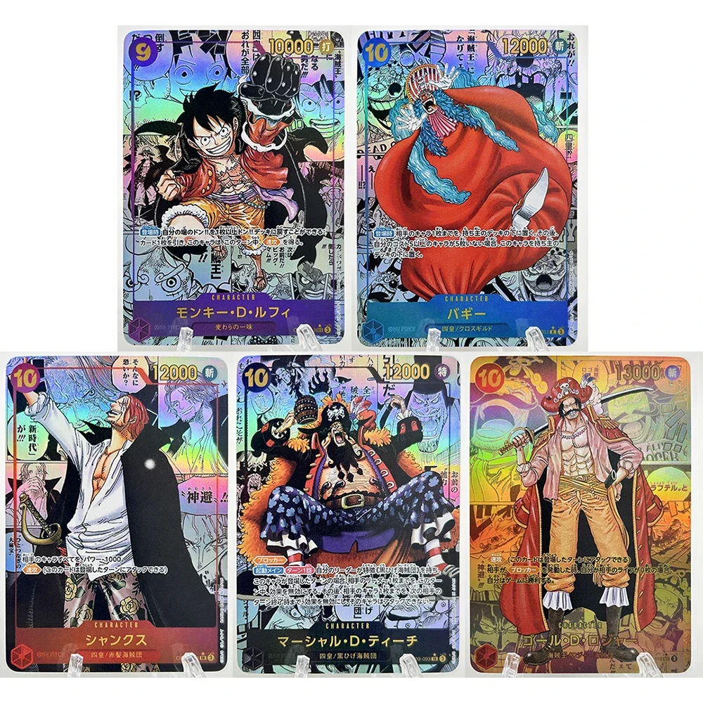 Anime One Piece DIY ACG Boa Hancock Buggy Rainbow Premium Glitter Card Boy Collectible Card Christmas Birthday Gift