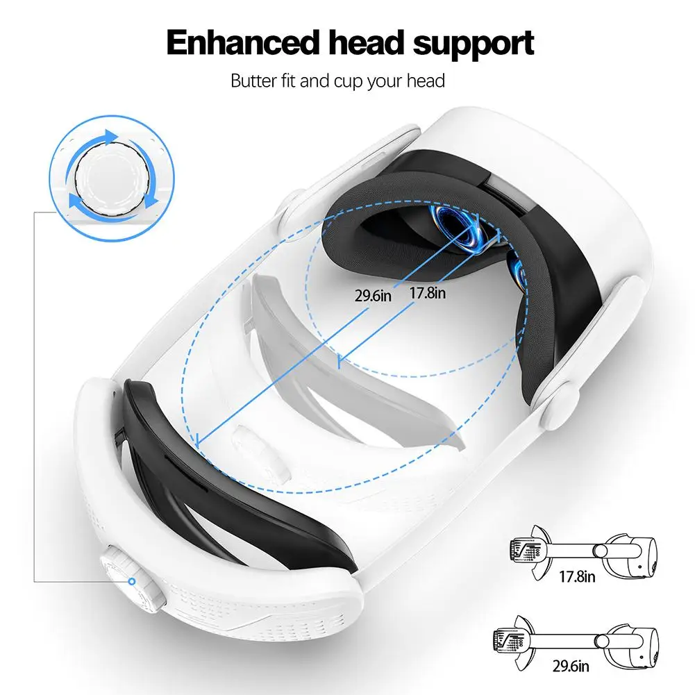 Head Strap for Meta 3S Lightweight Comfortable VR Accessories Adjustable Halo Headband for Oculus 3S Enhance Comfort