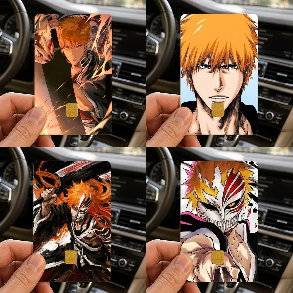Kurosaki Ichigo Tensa Zangetsu  HD Waterproof Card Skins Protective Stickers for Credit Bank Game Cards